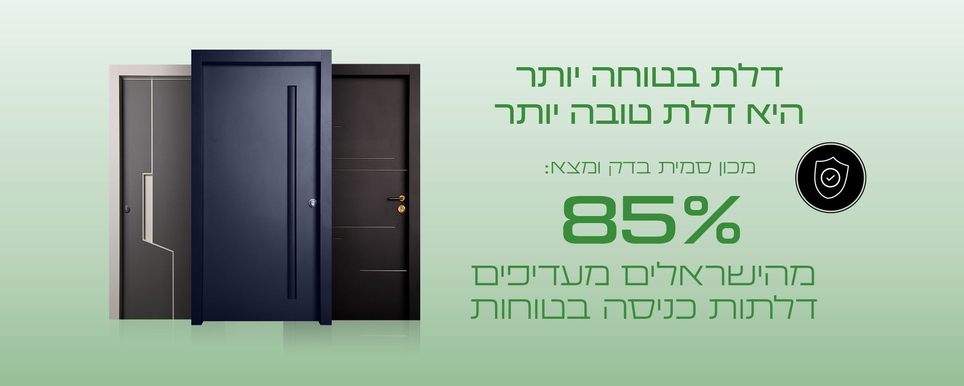 דלת בטוחה יותר היא דלת טובה יותר. מכון סמית בדק ומצא: 85% מהישראלים מעדיפים דלתות כניסה בטוחות